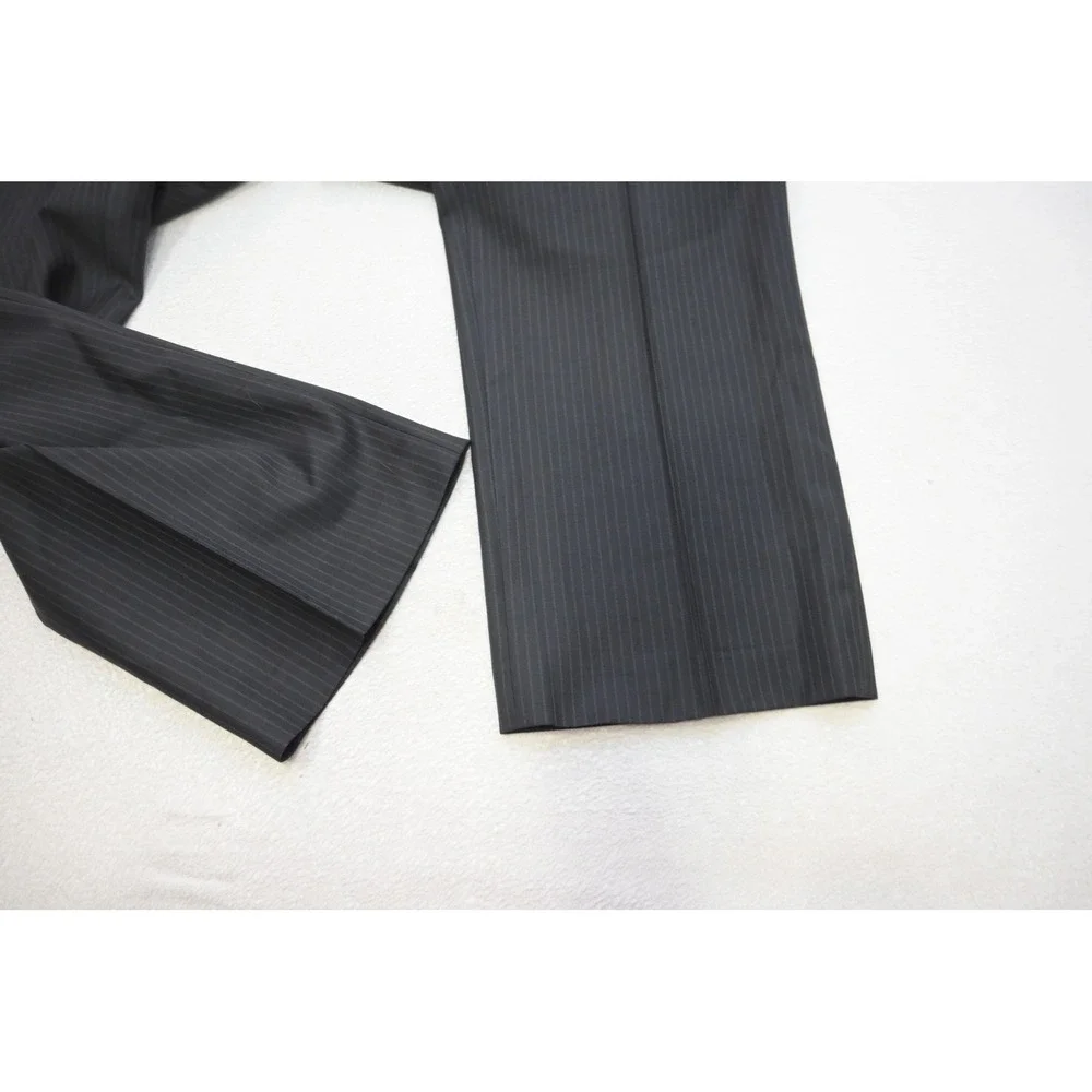 Nautica Pinstripe Suit Mens Size 48L 42x36 Dark Gray 2-Piece Formal Excellent